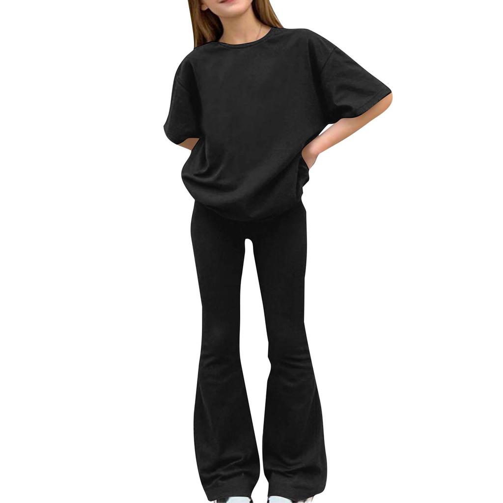 Baby Neugeborene Mädchen Jungen Lockeres T-Shirt + Hose Druck Outfits Set
