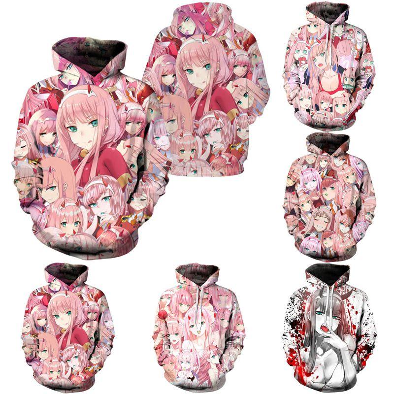Cozy And Stylish Anime Darling In The Franxx Zero Two Pattern Unisex Hoodie