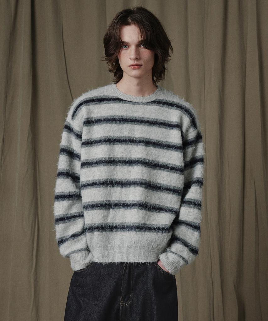 GLW Striped Brushed Knit Gray