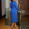 Long Blazer and Dress 2 Piece Set with 3D Floral and Crystal Decorations