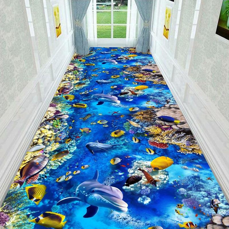 Home Corridor Carpet Hotel Long Corridor Carpet 3D Living Room Area Carpet Kitchen Aisle Mat Rugs for Bedroom