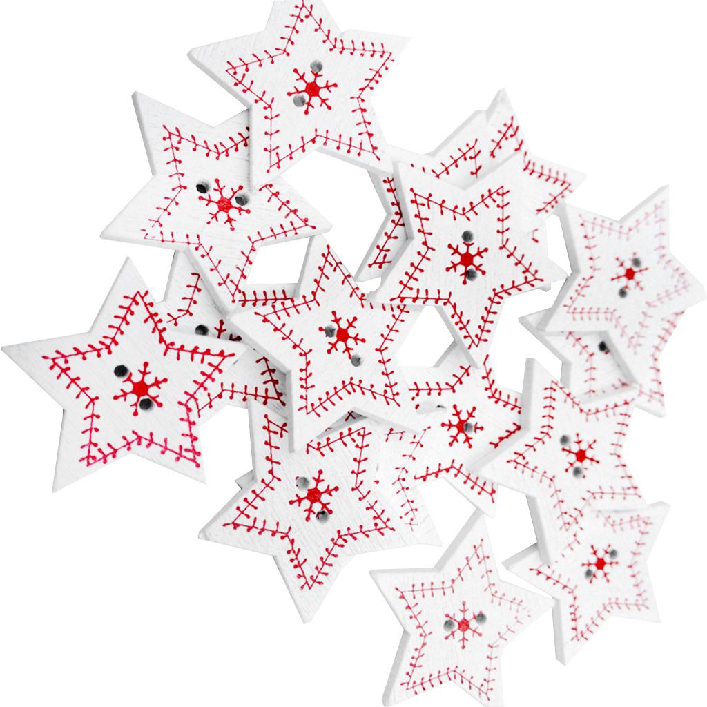 Snowflake Christmas Buttons Wood DIY Craft Embellishments for Holiday Card Making and Clothes Decoration