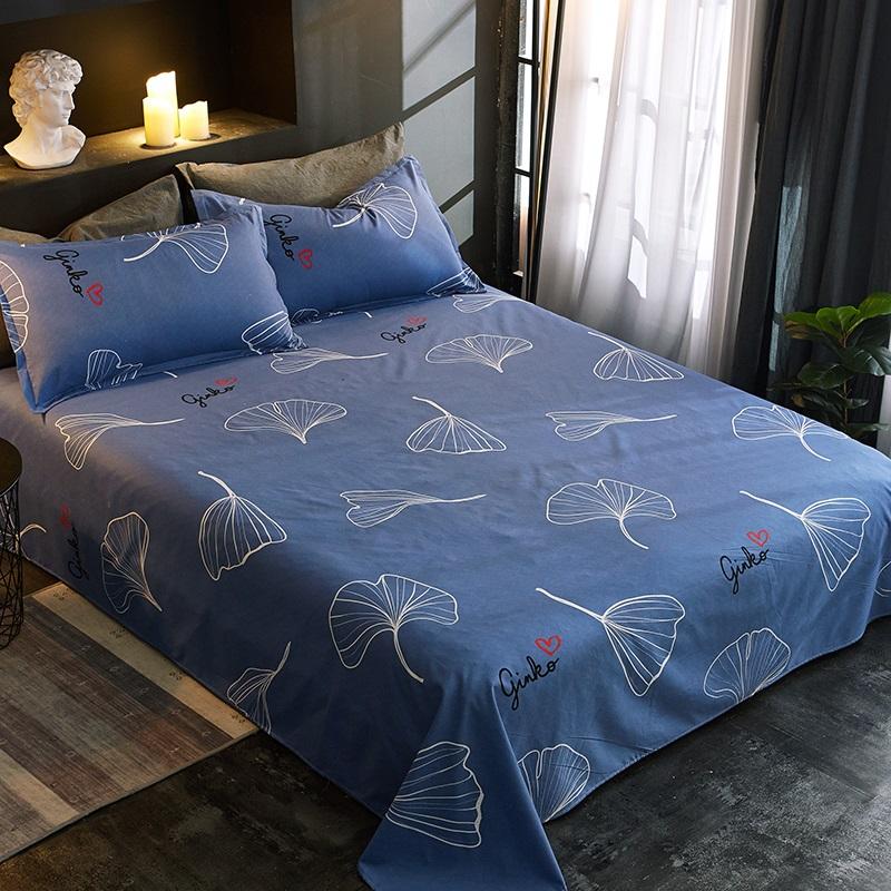 New Flat Sheets Queen Size Printed Bed Sheet Simple Mattress Cover Bedding Adult Student Bedroom Four Seasons Bedspread Hot Sale
