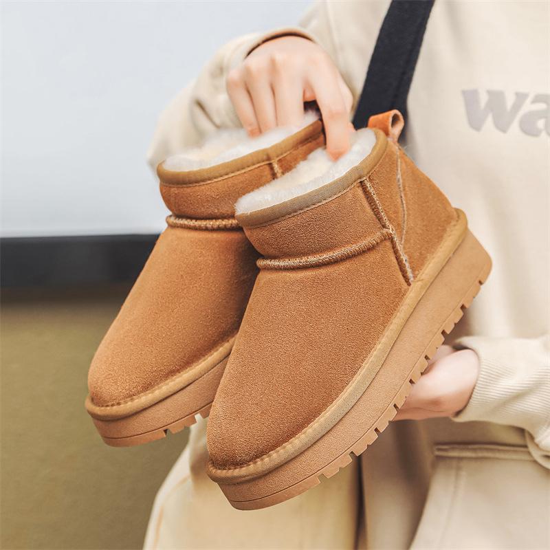 2025 Women's Thick-Soled Sheepskin Snow Boots, Fleece-Lined & Non-Slip