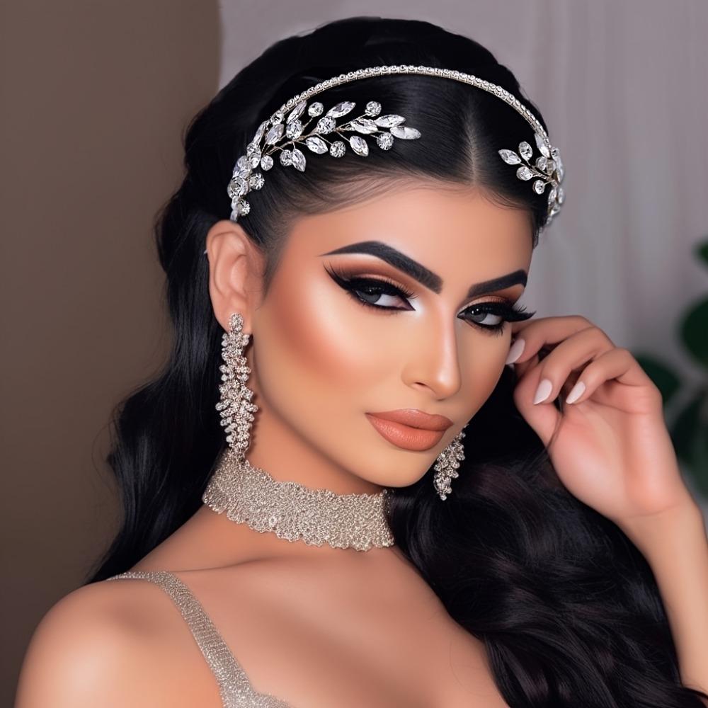 Elegant Princess Queen Crown Shiny Bridal Head Hoop Vintage Women Headpiece  Girls
