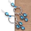 925 Silver Blue London Topaz Sterling Gemstone Earring Earrings Jewelry