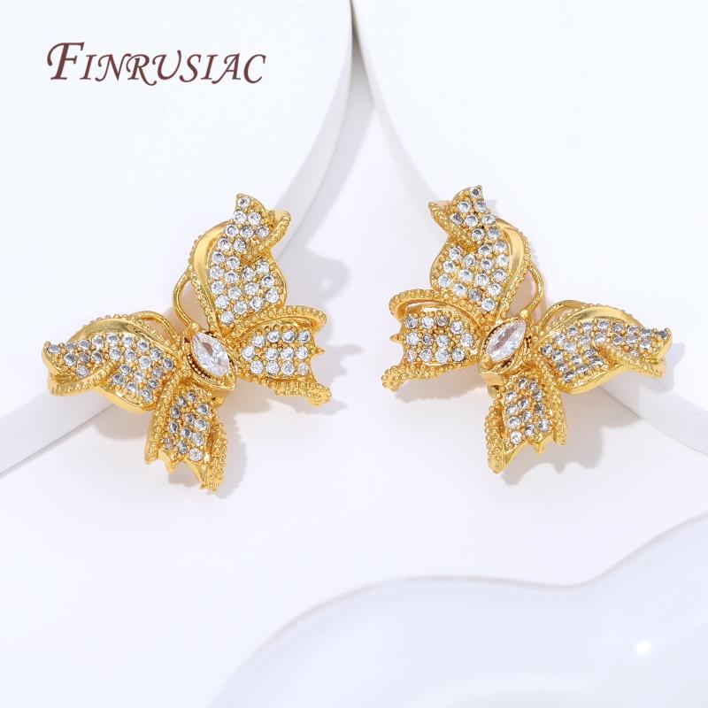 18K Gold Plated with Zircon Butterfly Beads Accessories,Spacers For Beads DIY Bracelets&Necklaces Jewelry Making Supplies