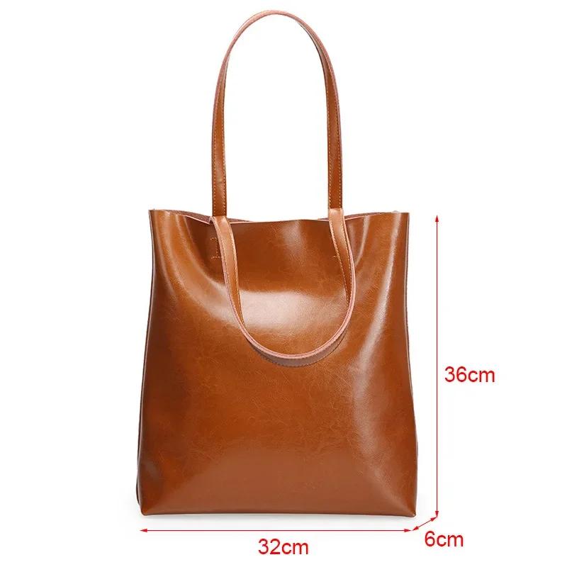 Luxury Brand Cow Genuine Leather Women Handags Female Shoulder Bag Black Fashion Ladies Handbag Big Tote Bags for Women 2025