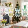 Holz-Osterhase Anhänger mit Schleifenband Flach Hängende Blume Hase Frohe Ostern Handgefertigter Hase Hängende Ornamente