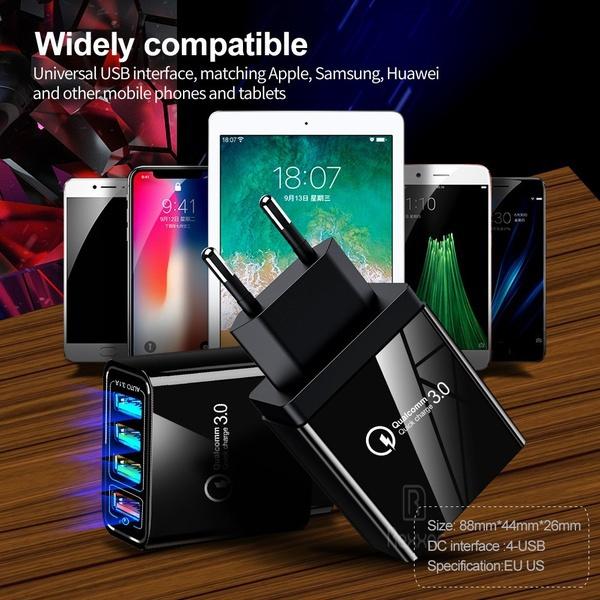 3A USB Charger Quick Charger 3.0 For Tablet EU/ US Plug Wall Mobile Phone Charger Adapter Fast Charging