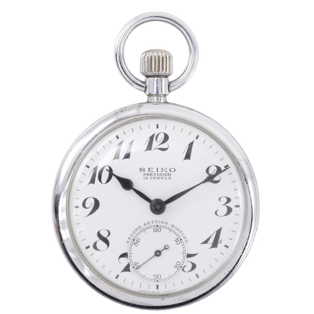 

SEIKO Seiko Precision 19 Pocket watch Railway Clocks Pocket Watches Antique watch Silver whiteDial Stainless Steel Hand Winding Analog display _ Used