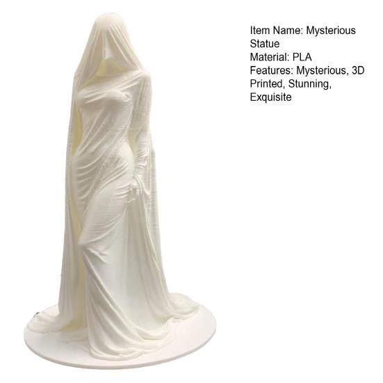 Mysterious Masked Women Statue 3D Printed Robe Lady Sculpture for Desk Wine Cabinet Shelf Mantel Table Entryway Decor