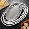 1Pcs 304 Stainless Steel Plate Oval Fish Dish Dinner Dessert Food Sushi Snack Steaming Fruit Dish Household Restaurant Tableware