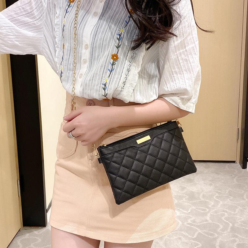 Rhombus Damentasche, einfache Wechseltasche, Schulter-Umhängetasche, kleine frische Handytasche, modische Clutch.