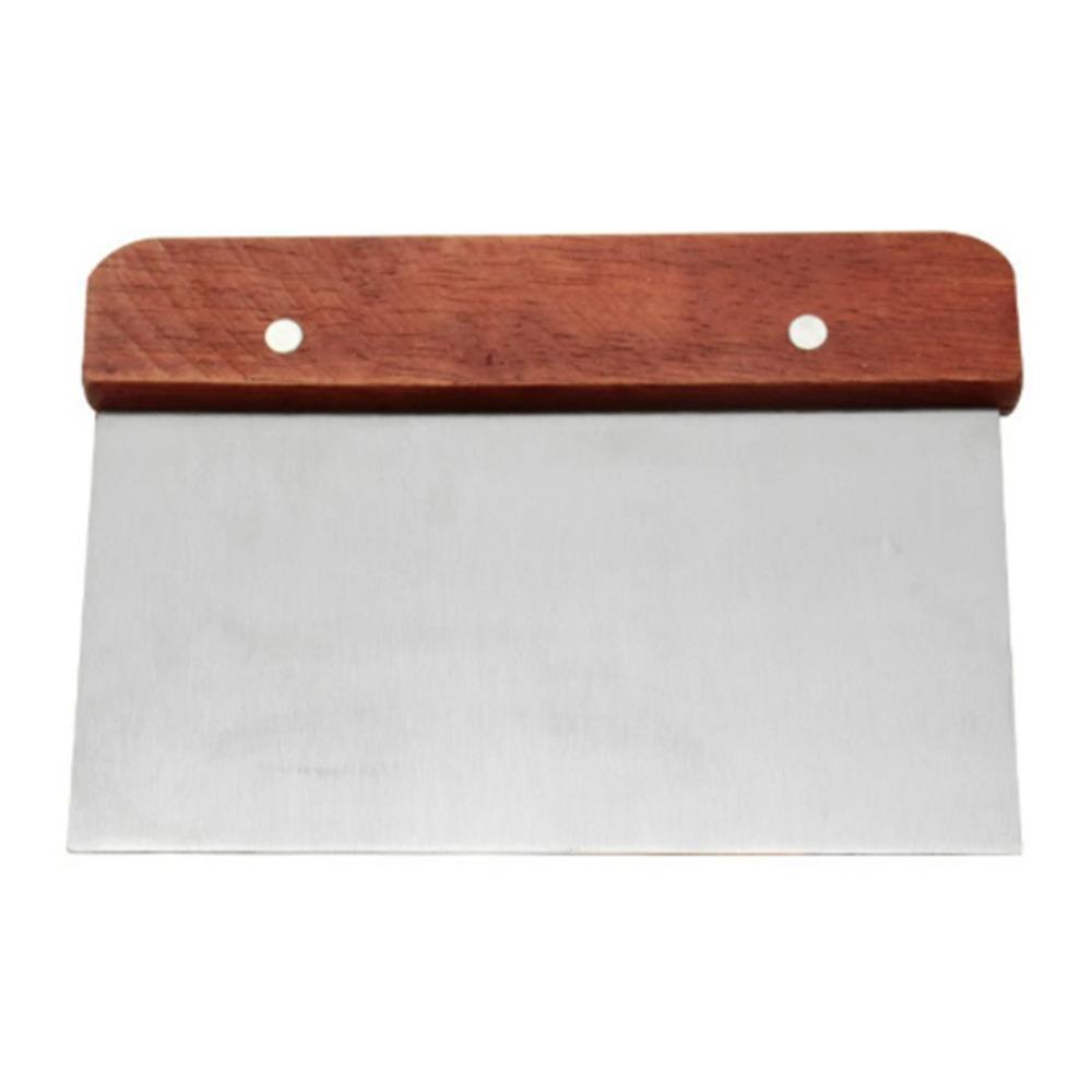 Stainless Steel Dough Cutter Wooden Handle Flour Scrapper Cream Spatula Pastry Spatula Baking