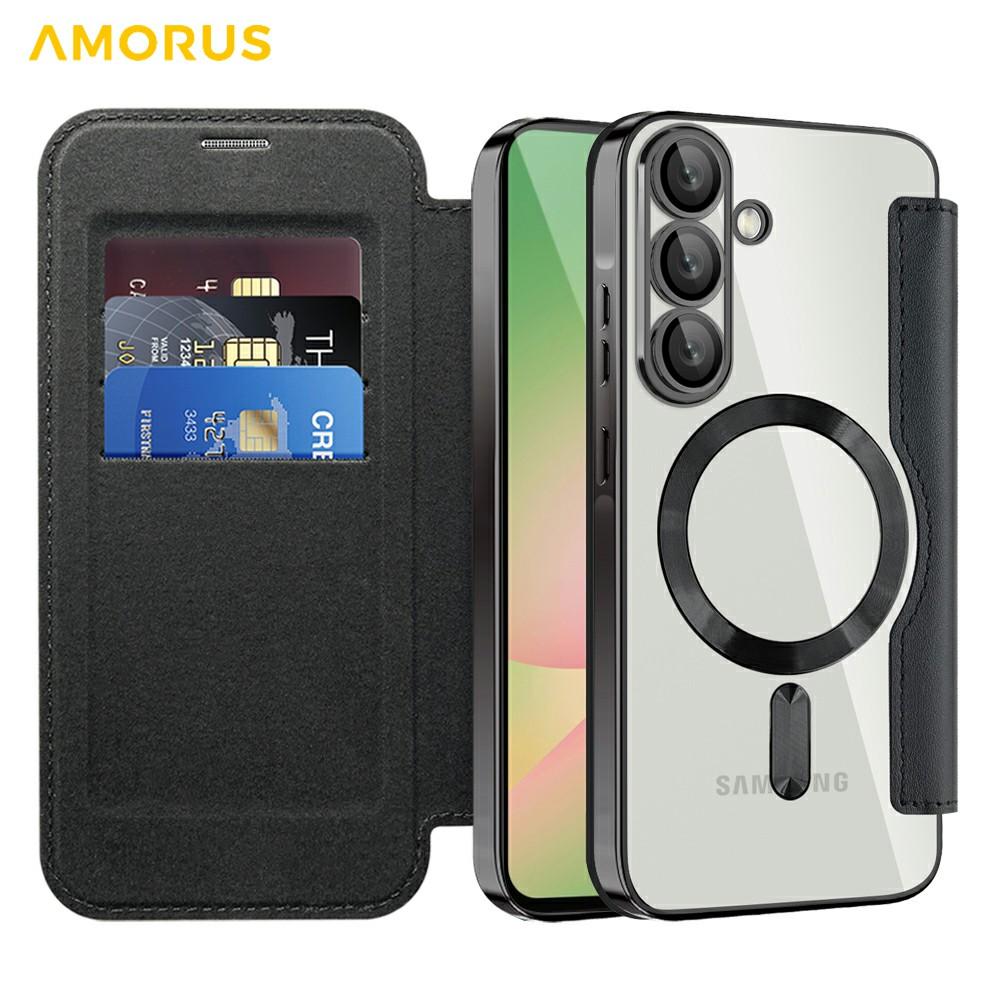 For Samsung Galaxy A56 5G Case Compatible with MagSafe RFID Blocking Card Holder Leather Phone Cover