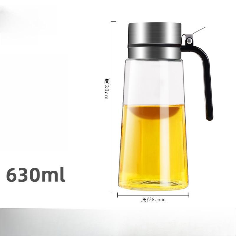 304 stainless steel high borosilicate glass oil pot leak-proof oil bottle kitchen soy sauce vinegar pot seasoning bottle without oil scale