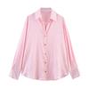 Spring New Women's Clothing Lapel Silk Satin Texture Classic Vertical Shirt 2074580 2074140