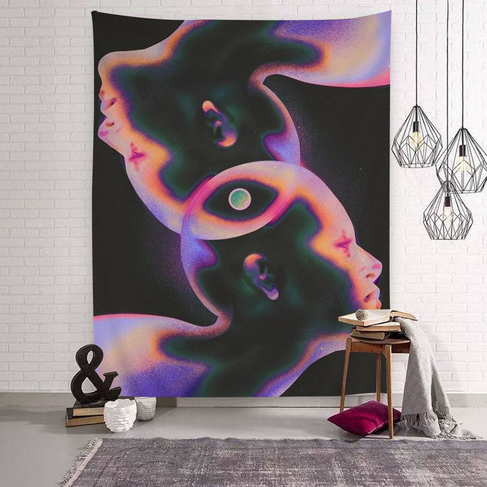 Abstract Futurism Wall Art Dark Colorful Colorful Tapestry Wall Hanging Bohemian Wall Tapestries Mandala Wall Art Decor