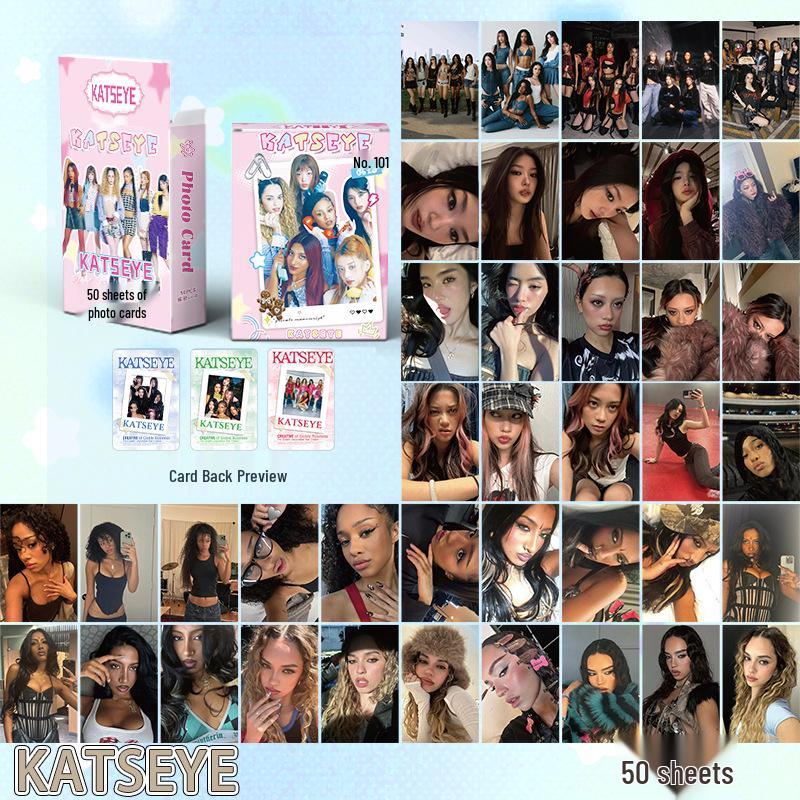 KATSEYE Korean Girl Group Star Lomo Cards - 50 Sheets, 57x86mm