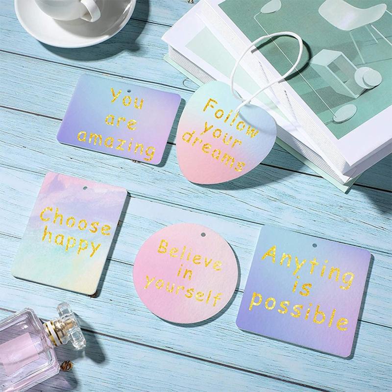 30x Hanging Air Freshener Blank DIY Air Freshener Fragrance Sheet Blank Car Press Felt Polyester Cutting Blanks