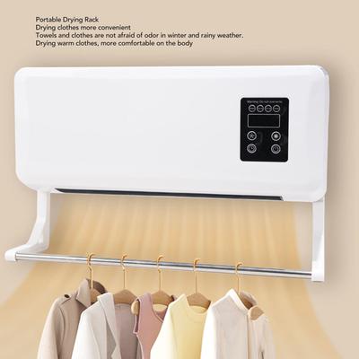 Electric Wall Heater Towel Drying Rack Wall Mounted Space Heater Waterproof Quick Heating 1500W with Remote Control for Bedroom