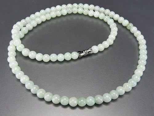 [Sekimachi] Jadeite Necklace, Genuine Jadeite, Approx. 5.5mm, Natural Stone, Approx. 52cm, Trivet, Charm