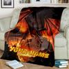 1PC Custom Name "Dragon's Fiery Flight" Flannel Blanket Versatile,all-season Throw Suitable for the Living Room,bedroom,camping,travel,and Gift