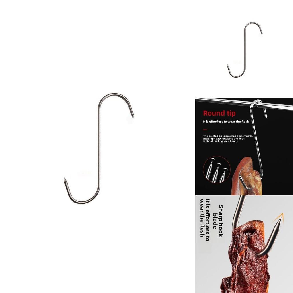 Stainless Steel Meat And Sausage Hooks Set For Kitchen Storage And Cooking