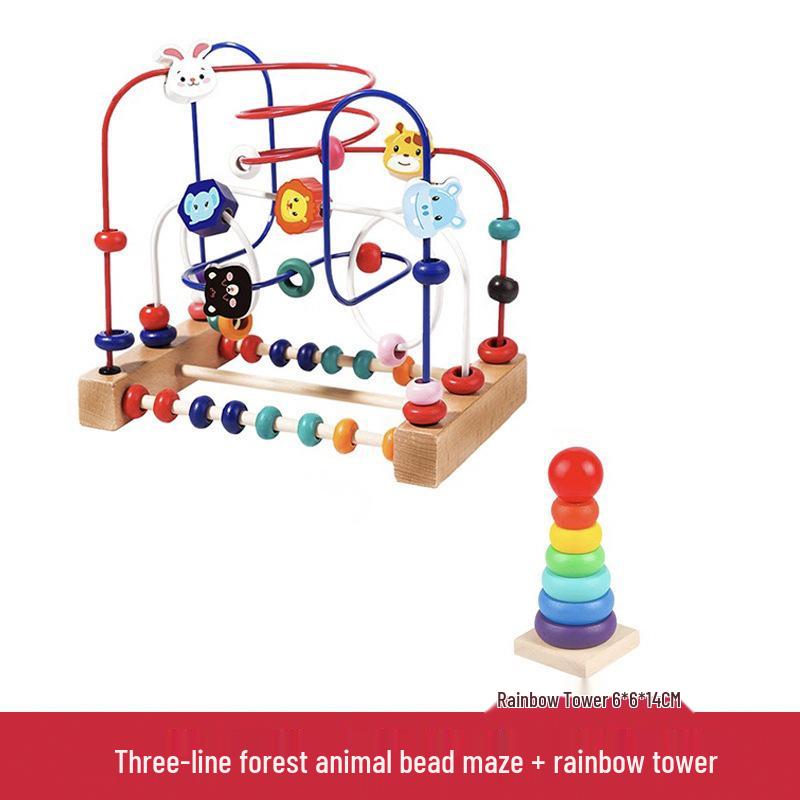 Montessori Educational Toy: Animal Beading & Threading for Ages 0-3