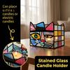 Desktop Pen Holder Stained Glass Style Holder, Unique Acrylic Organizer, 3D Plant Pot Embossed Relief Pattern Planter for Succulents And Office
