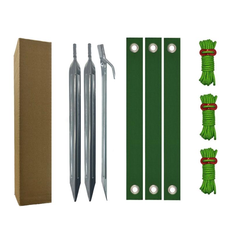 

Tree Stake Kit Rustproof Heavy Duty Stakes Supports with Strap for Anchoring Newly Planted Trees Against Bad Weather серебряный