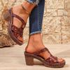 Chunky Heel Toe Openwork Women'S Sandals Fashionable Bejeweled Sandals For Women Women'S Athletic & Outdoor Sandals & Slides