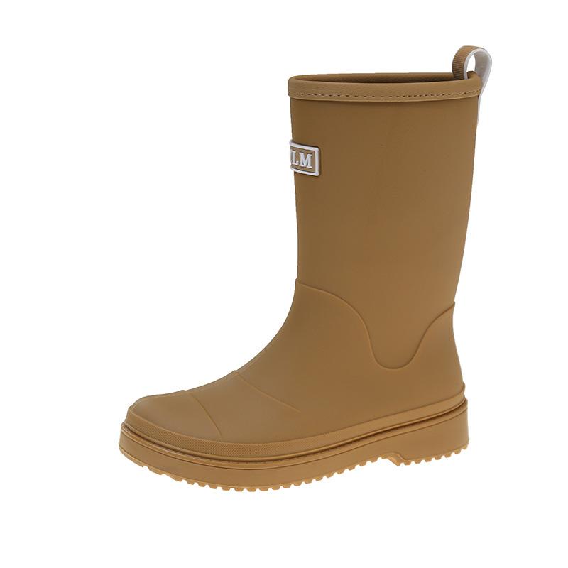 

Новая женская дождевая обувь модная и простая средней и высокой высоты женская обувь водонепроницаемая и нескользящая рабочая резиновая обувь уличные резиновые сапоги 41