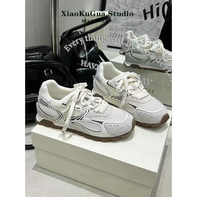 Shoes women's 2025 new summer soft-soled Agande training shoes mesh breathable thick-soled sports casual dad shoes