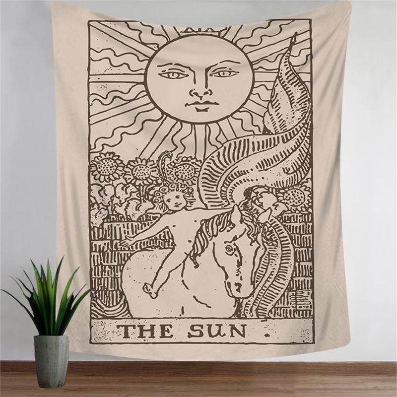 European Tarot Card Series Wall Tapestry - Decorative Polyester Landscape Hanging Cloth