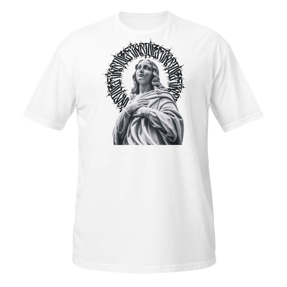 

MOTHER MARY MOURNS CALLIGRAPHY ART ORIGINAL Classic art Printed TShirt Unisex T-Shirt S