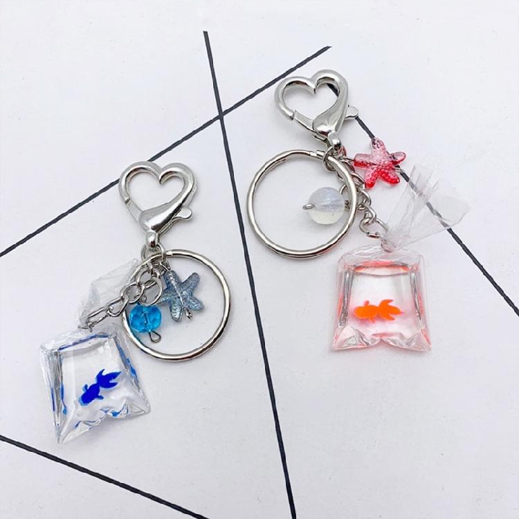 Cute Pet Fish Keychain Ornament Keyring Lovely Pendant for Bag Backpack Purse