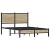 Metal Bed Frame Without Mattress Sonoma Oak Finish 120 X 190 Cm