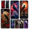 Black Raven Phone Case For Oppo A17 A31 A54 A57 A78 A79 A98 Find X5 X6 Reno 6 7 8 10 11 12 13 F Pro 5G Soft TPU Cover Fundas Bag