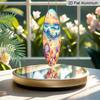2D Flat, 1pc Round Aluminum Wall Art Plaque - Starfish and Seashell Coastal Decor, Vibrant Wave Patterns, Weather-Resistant Indoor/Outdoor Home or