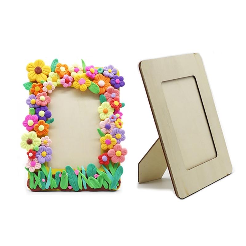 10Pcs Craft Ready Unfinished Wood Photo Frame Picture Frame for Display