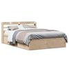 VidaXL Bed Frame with Headboard 135x190 Cm Solid Pine Wood, Bedroom Furniture, Slatted Base, Wooden Bed, Bed, 3307098