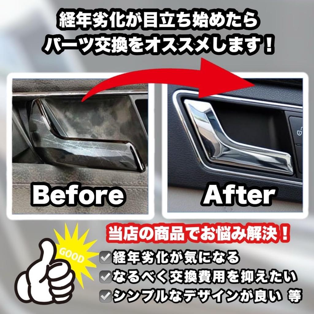 Kanoan Door Handle Inner Repair for Universal Aftermarket Inner Door Interior Door Handle Replacement Kit, Knob, Silver, Mercedes-Benz W204, X204,