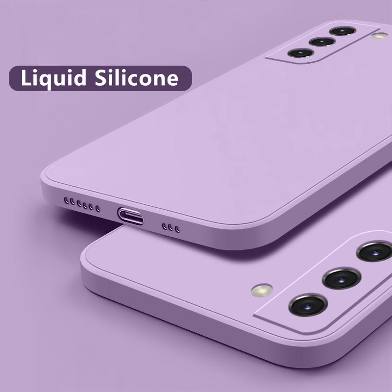 Candy Color Liquid Silicone Phone Case Exquisite Square Cover For Samsung S25 S24 FE S23 Ultra S22 Plus S21 A56 A16 A55 A36 A06 A35 A15 A53 5G