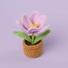 Tulip Crochet Flowers Pot Cute Knit Flower Creative Crochet Plant Pot Tulips Knitting Flower Car Table Home Decor