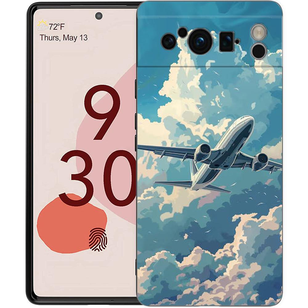 

Phone Case Cover for Google Pixel 9 8 7 6 7A 6A Pro Shockproof Soft TPU 9 Pro XL Shell Capas Travel-Inspired Airplane Route Bags Pixel 7