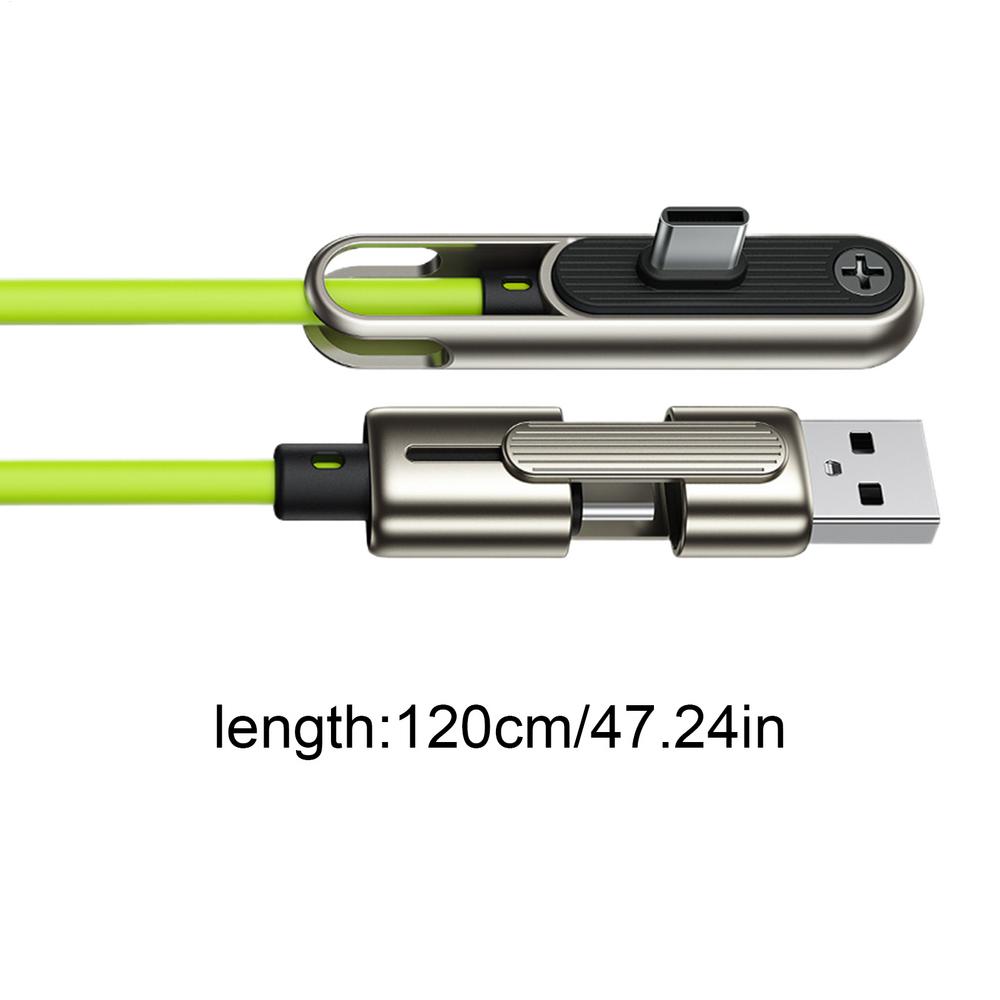 240W Fast Charging Cable With Hide Bracket USB-A/C To Type-C Dual-head Charging Cable Side-mounted Phone Charging Cable