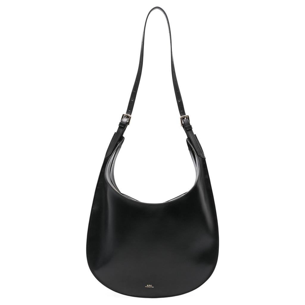 A.P.C Logo Zip Closure Leather Shoulder Tote Bag Women bags Black PXBVTF61895LZZ