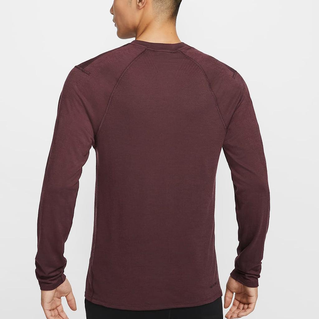 Nike Dri-FIT ADV Axis Performance System Solid Color Breathable Long Sleeve T-Shirt Men Tops Bright-Burgundy FZ0992652